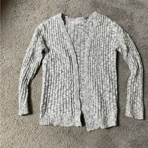 Cat & Jack Open Front Marled Gray Knit Cardigan Girls Size Small 6-7